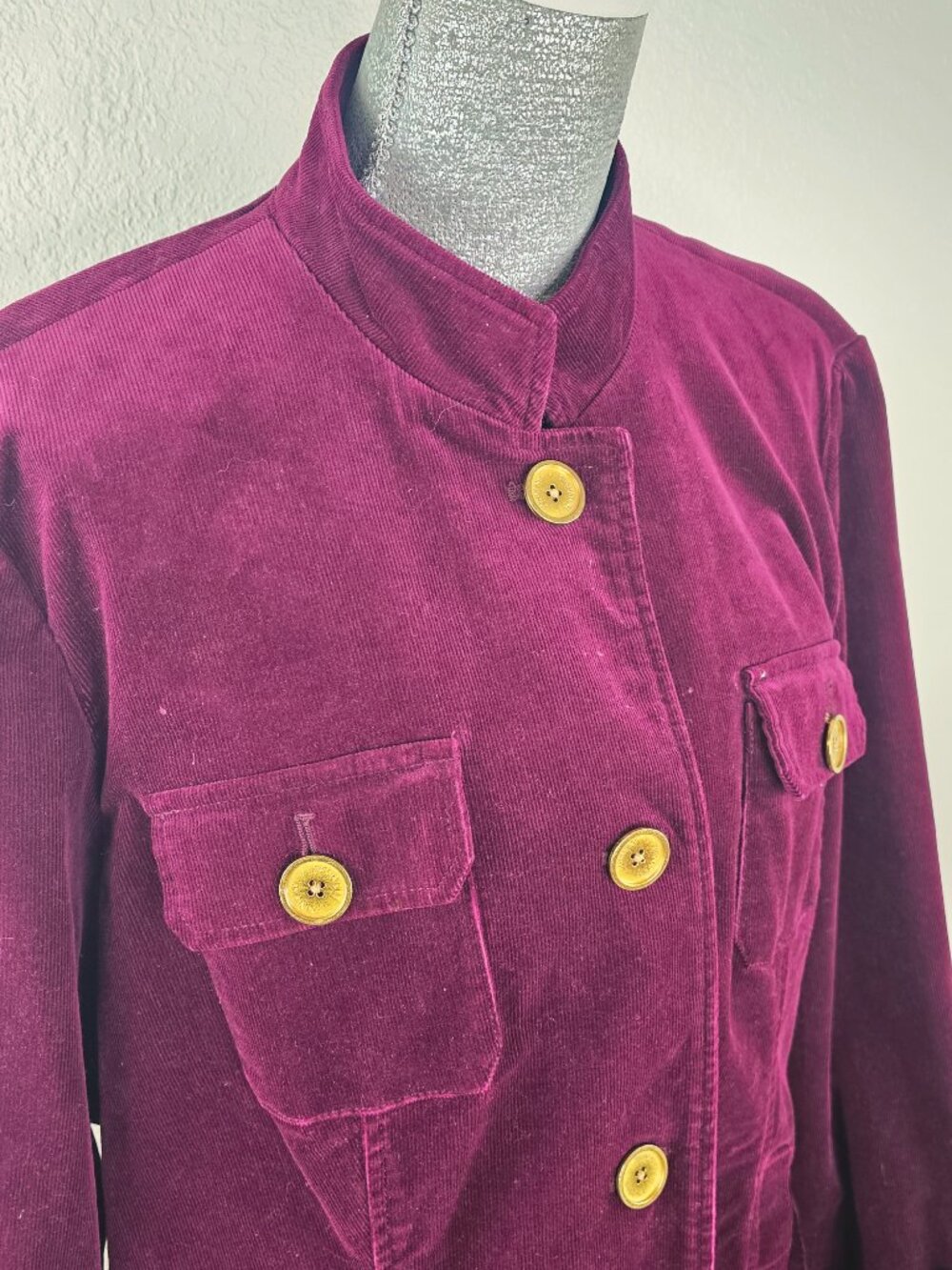 Jones New York Cabernet Colored Stretch Corduroy Jacket Size 2X